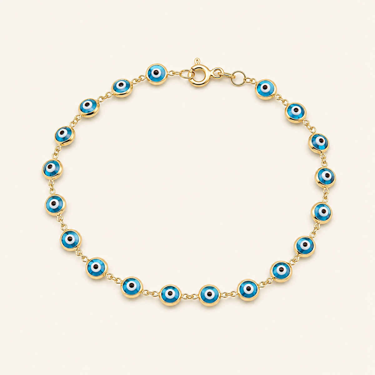 14K Gold Blue Eye Design