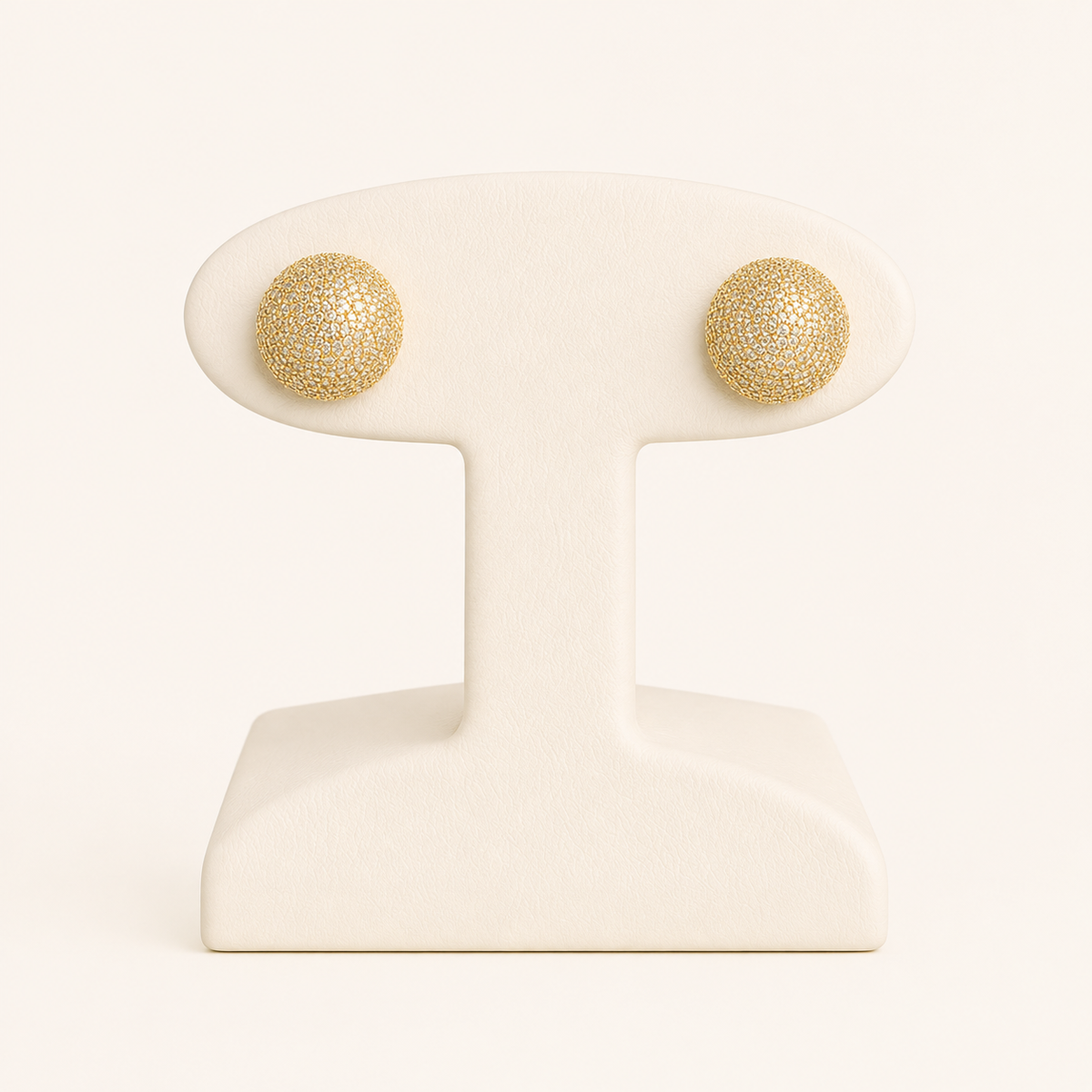 14K Gold Rounded Pavé Diamond Earrings