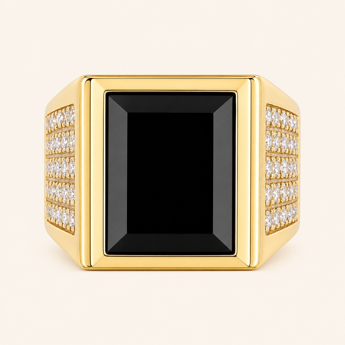 14K Gold Men’s Square Statement Ring