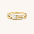 14K Gold Wedding Ring with Zirconia's