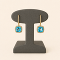 14K Fancy Light Blue & White Diamond Earring