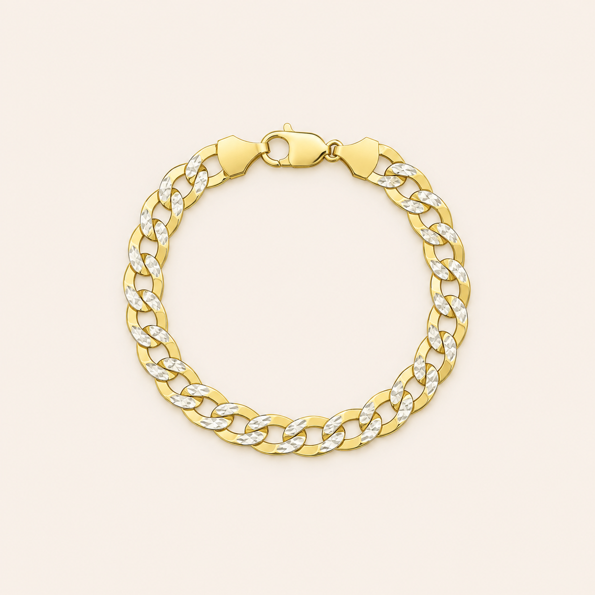 10K Yellow Gold Hammered Bracelet (Men’s)