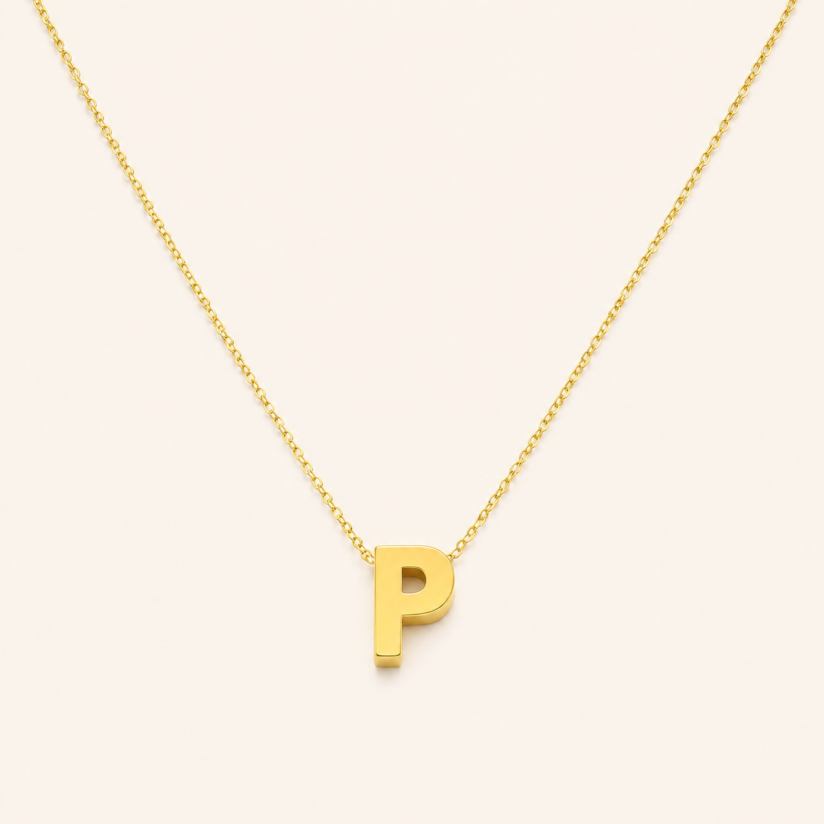 14K Gold Initial P Chain